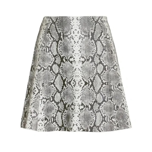 VEDA Gray Snakeskin Leather Mini Skirt - Picture 4 of 8